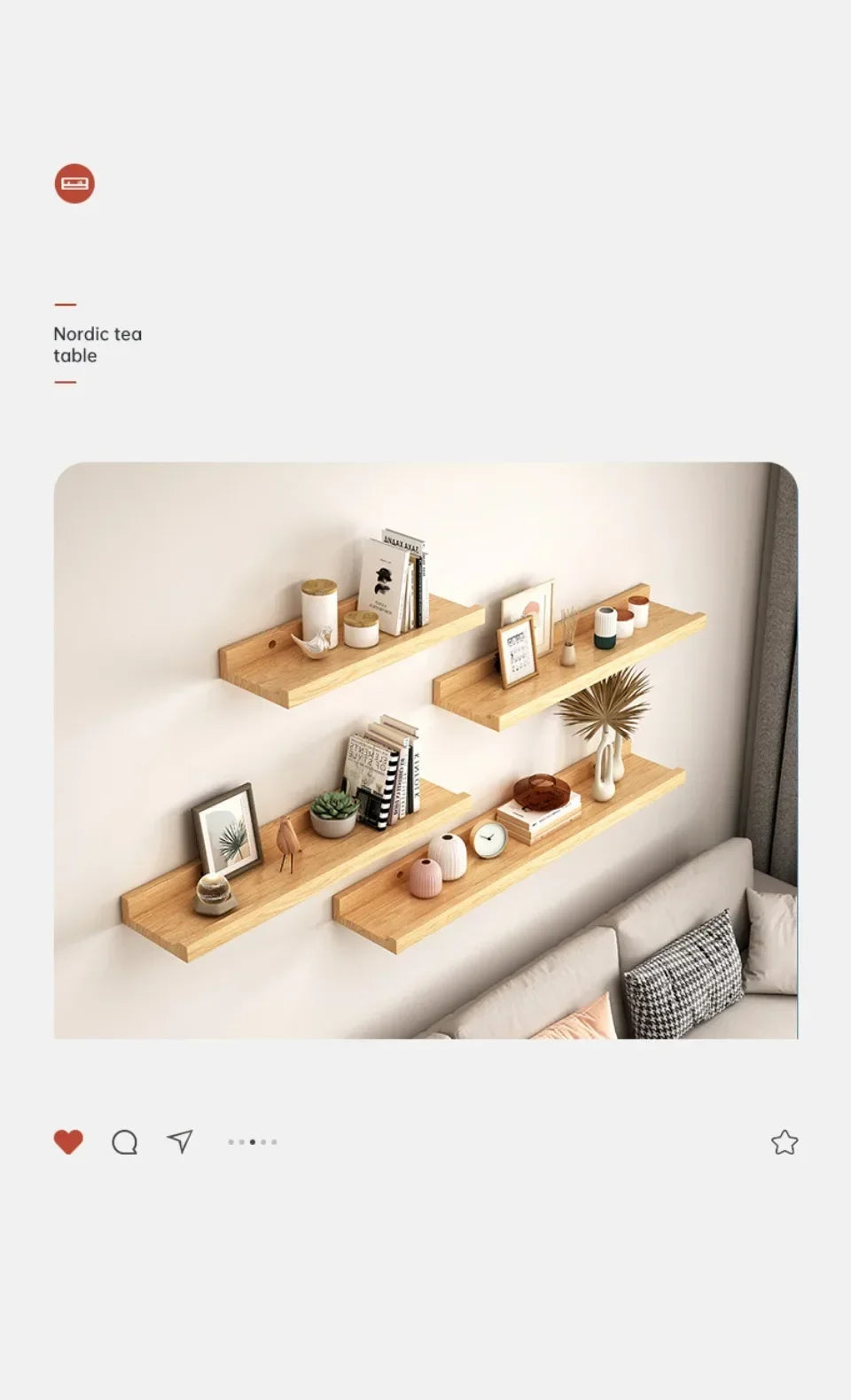 Wood Shelves Wall Floating Shelves Wall Partition Laminate Hanging Hole-free Storage Shelf Home Display Rack Closet Organizer