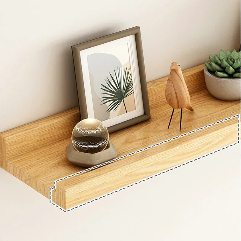 Wood Shelves Wall Floating Shelves Wall Partition Laminate Hanging Hole-free Storage Shelf Home Display Rack Closet Organizer