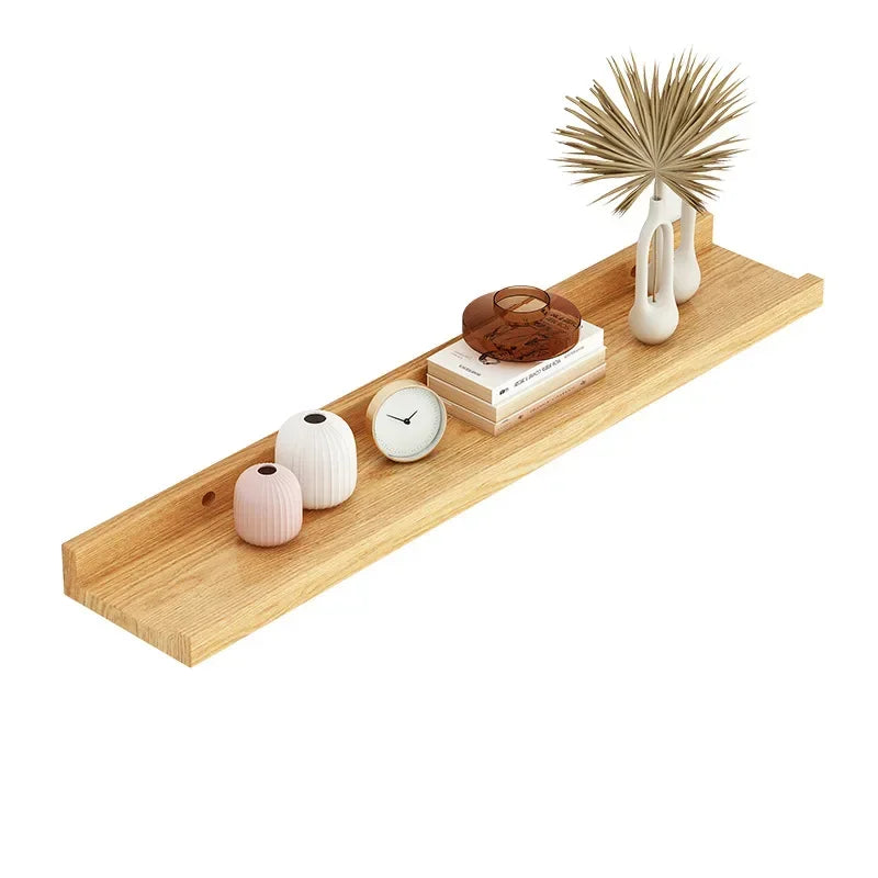 Wood Shelves Wall Floating Shelves Wall Partition Laminate Hanging Hole-free Storage Shelf Home Display Rack Closet Organizer