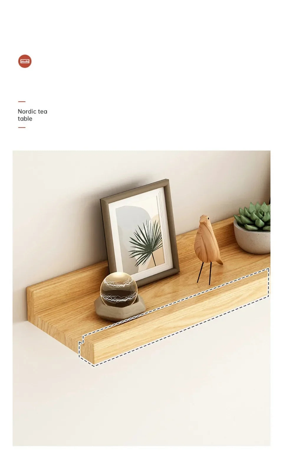 Wood Shelves Wall Floating Shelves Wall Partition Laminate Hanging Hole-free Storage Shelf Home Display Rack Closet Organizer